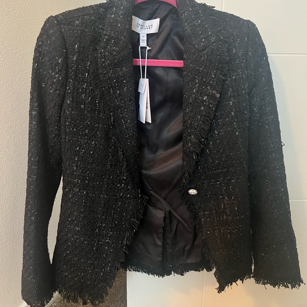 Derek Lam Fringe Bias Blazer